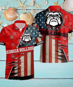 Georgia Bulldogs American 3D All Over Print Flag Hawaiian Shirt For Men And Women Gift Beach Holiday