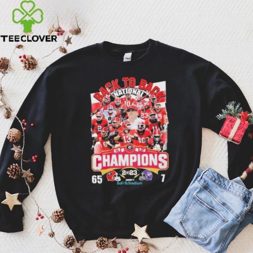 Georgia Bulldogs Back 2 Back CFP National Champions 65 7 TCU Shirt
