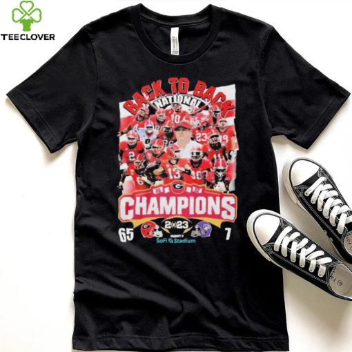Georgia Bulldogs Back 2 Back CFP National Champions 65 7 TCU Shirt