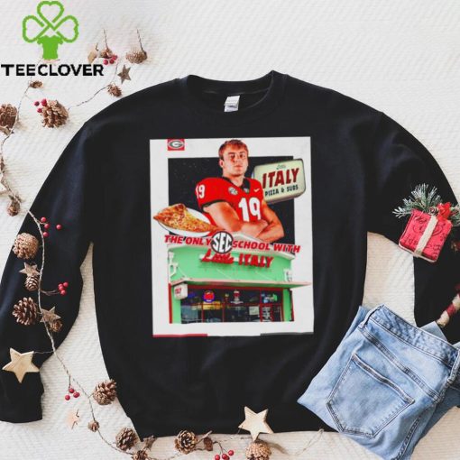 Georgia Bulldogs Brock Bowers Little Italy Pizza and Subs the only school with Little Italy shirt
