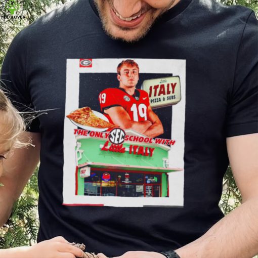 Georgia Bulldogs Brock Bowers Little Italy Pizza and Subs the only school with Little Italy shirt