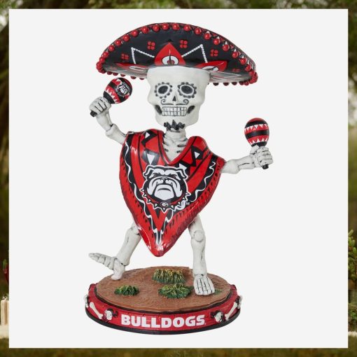 Georgia Bulldogs Calavera Glow in the Dark Bobblehead Ornament