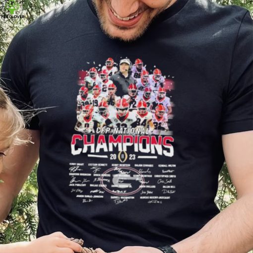 Georgia Bulldogs College Football Team 2023 CFP National Champions Signatures Shirt
