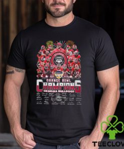 Georgia Bulldogs Football 2023 Orange Bowl Champions Thank You For The Memories Signatures Shirt