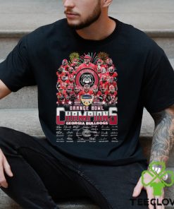 Georgia Bulldogs Football 2023 Orange Bowl Champions Thank You For The Memories Signatures Shirt