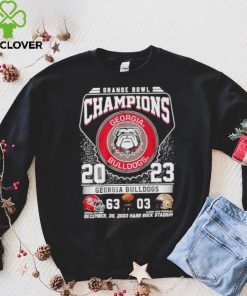 Georgia Bulldogs Football 2023 Orange Bowl Champions Victory Florida 63 3 hoodie, sweater, longsleeve, shirt v-neck, t-shirt