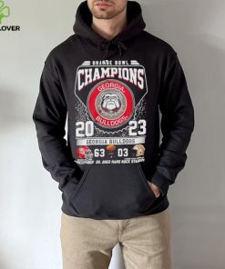 Georgia Bulldogs Football 2023 Orange Bowl Champions Victory Florida 63 3 hoodie, sweater, longsleeve, shirt v-neck, t-shirt