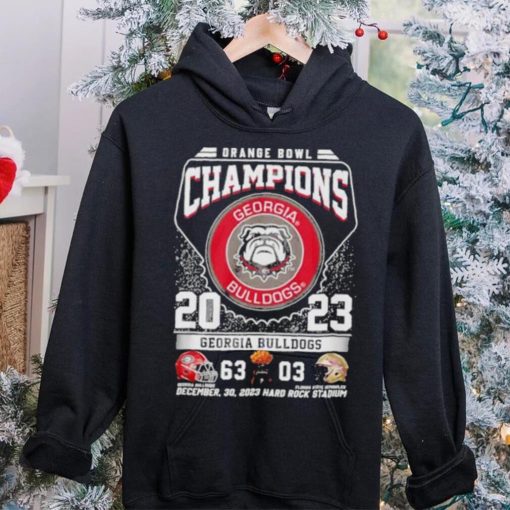 Georgia Bulldogs Football 2023 Orange Bowl Champions Victory Florida 63 3 hoodie, sweater, longsleeve, shirt v-neck, t-shirt