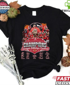 Georgia Bulldogs Football 2024 Champions Signatures Fan Favorite Shirt