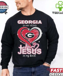 Georgia Bulldogs Football In My Veins Jesus In My Heart Shirt