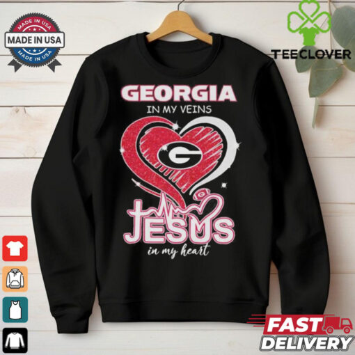 Georgia Bulldogs Football In My Veins Jesus In My Heart Shirt