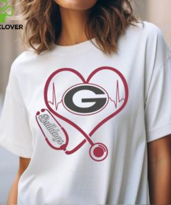 Georgia Bulldogs Football Shop Stethoscope Heartbeat Love Georgia Bulldogs T Shirt
