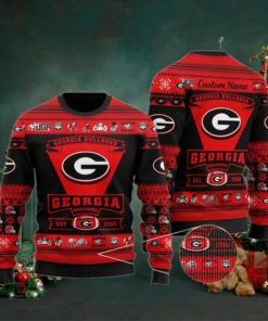 Georgia Bulldogs Football Team Logo Custom Name Personalized Ugly Christmas Sweater, Ugly Sweater, Christmas Sweaters, Hoodie, Sweatshirt, Sweater