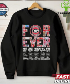 **Georgia Bulldogs Forever Not Just When We Win Thank You For The Memories Signatures Shirt** – A tribute to the unwavering support for the Georgia Bulldogs, this shirt celebrates the team's legacy, not just their victories, but their entire journey. Featuring player signatures and a heartfelt 