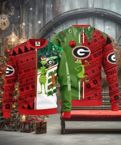 Georgia Bulldogs Grinch & Scooby doo Christmas Ugly Sweater 1