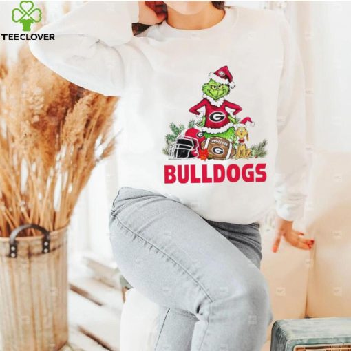 Georgia Bulldogs Grinch and Max dog funny Christmas hoodie, sweater, longsleeve, shirt v-neck, t-shirt