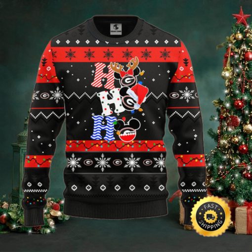 Georgia Bulldogs Hohoho Mickey Christmas Ugly Sweater