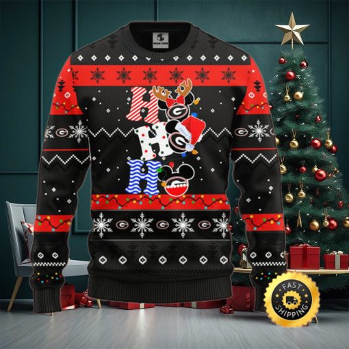 Georgia Bulldogs Hohoho Mickey Christmas Ugly Sweater