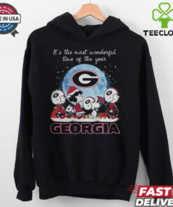 Georgia Bulldogs It The Most Wonderful Time Of The Year Peanut Characters Christmas Shirt