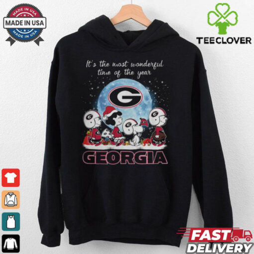 Georgia Bulldogs It The Most Wonderful Time Of The Year Peanut Characters Christmas Shirt