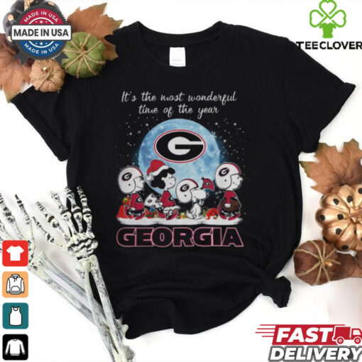 Georgia Bulldogs It The Most Wonderful Time Of The Year Peanut Characters Christmas Shirt