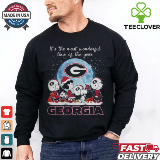 Georgia Bulldogs It The Most Wonderful Time Of The Year Peanut Characters Christmas Shirt