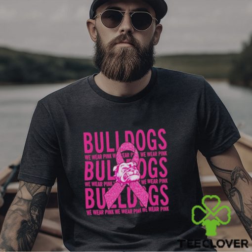 Georgia Bulldogs Mascot We Wear Pink Cancer T shirt