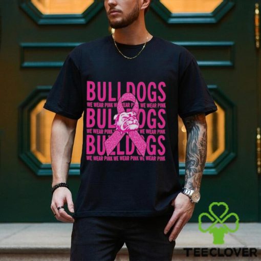 Georgia Bulldogs Mascot We Wear Pink Cancer T shirt