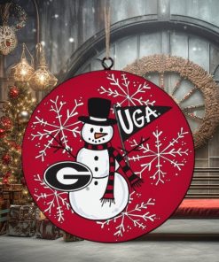 Georgia Bulldogs Metal Snowman Ornament