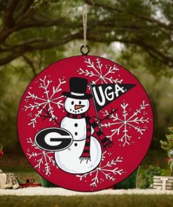 Georgia Bulldogs Metal Snowman Ornament