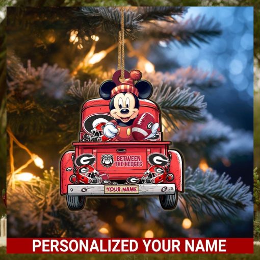 Georgia Bulldogs Mickey Mouse Ornament Personalized Your Name Sport Home Decor