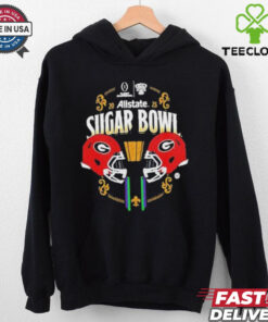 Georgia Bulldogs NCAA Bowl Games 2024-2025 Allstate Sugar Bowl Helmet T-Shirt, celebrating the Bulldogs' appearance in the prestigious Sugar Bowl with a bold helmet design.