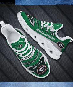 Georgia Bulldogs NCAA St. Patrick's Day Shamrock Custom Name Clunky Max Soul Shoes Sneakers For Mens Womens