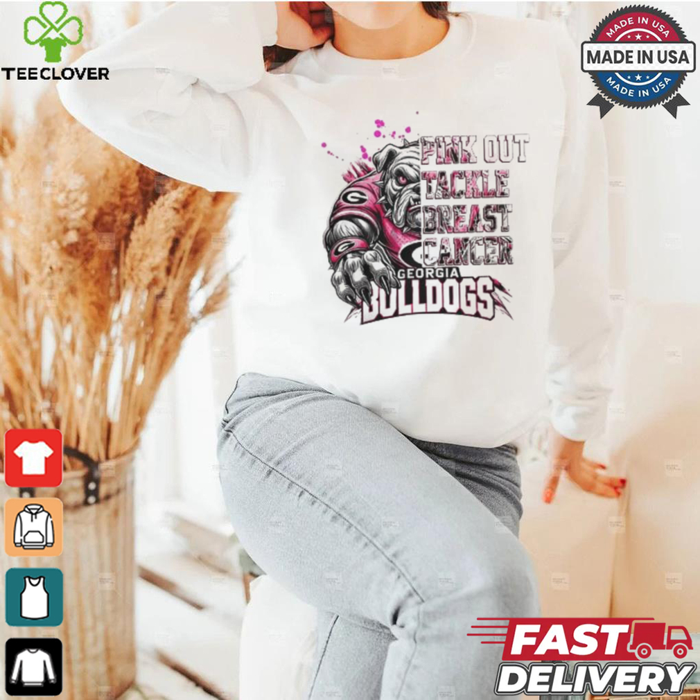 Georgia Bulldogs Pink Out Tackle Breast Cancer 2024 T shirt Georgia Bulldogs Pink Out Tackle Breast Cancer 2024 T shirt