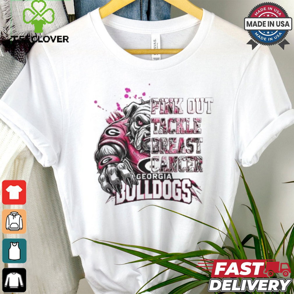 Georgia Bulldogs Pink Out Tackle Breast Cancer 2024 T shirt Georgia Bulldogs Pink Out Tackle Breast Cancer 2024 T shirt