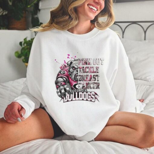 Georgia Bulldogs Pink Out Tackle Breast Cancer 2024 T hoodie, sweater, longsleeve, shirt v-neck, t-shirt