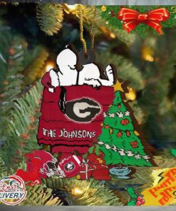 Georgia Bulldogs Snoopy Christmas NCAA Ornament Custom Name