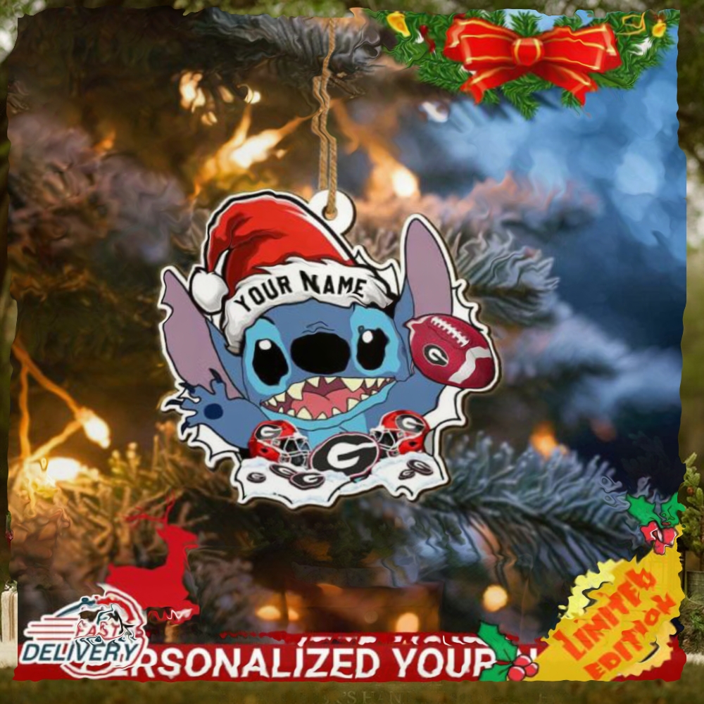 Georgia Bulldogs Stitch Christmas Ornament NCAA Custom With Stitch Ornament Georgia Bulldogs Stitch Christmas Ornament NCAA Custom With Stitch Ornament