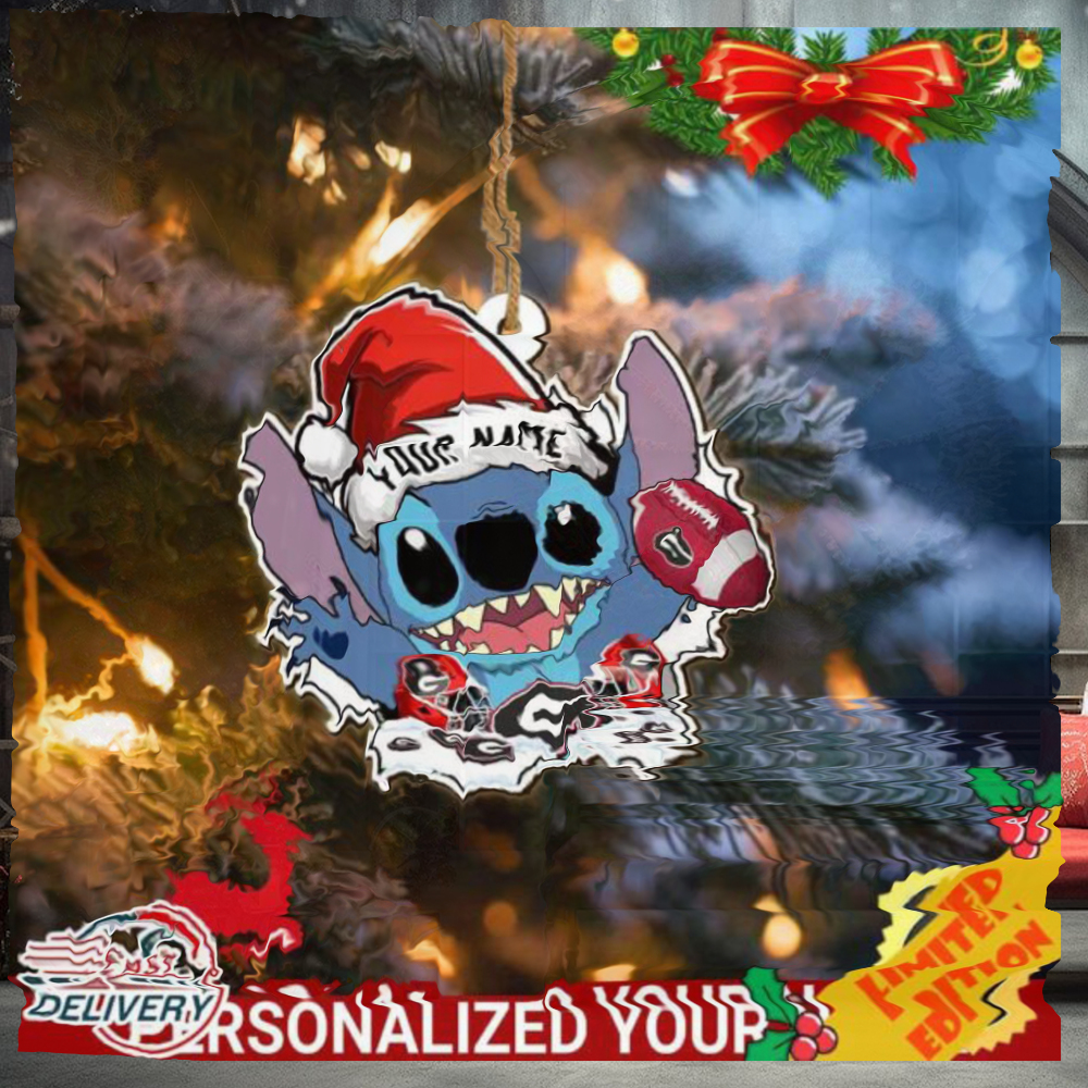 Georgia Bulldogs Stitch Christmas Ornament NCAA Custom With Stitch Ornament Georgia Bulldogs Stitch Christmas Ornament NCAA Custom With Stitch Ornament