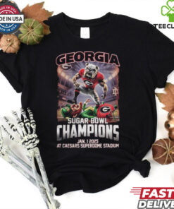 Georgia Bulldogs Sugar Bowl Champions Jan 1 2025 It’s Time At Caesars Superdome Stadium Mascot Shirt