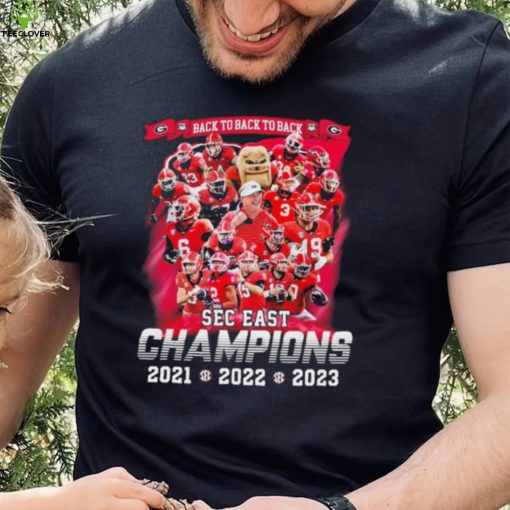 Georgia Bulldogs Team Back To Back To Back Sec East Champions 2021 2022 2023 Shirt