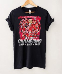 Georgia Bulldogs Team Back To Back To Back Sec East Champions 2021 2022 2023 Shirt