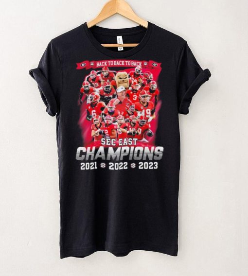 Georgia Bulldogs Team Back To Back To Back Sec East Champions 2021 2022 2023 Shirt