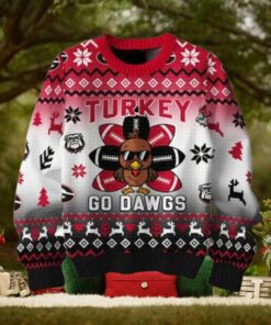 Georgia Bulldogs Turkey Go Dawgs Happy Thanksgiving Holidays 2024 Ugly Sweater