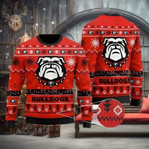 Georgia Bulldogs Ugly Christmas Sweater Mascot GA Football Gift