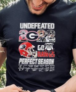 Georgia Bulldogs Undefeated 2022 Go Dawgs Perfect Season Signatures Shirt