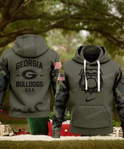 Georgia Bulldogs Veteran USA Nike Logo Design 3D Hoodie