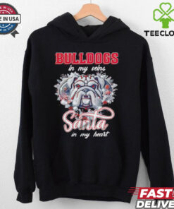 Georgia Bulldogs in my veins Santa in my heart Christmas shirt