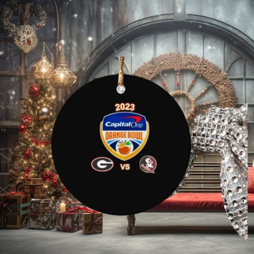 Georgia Bulldogs vs Florida State Seminoles 2023 Capital One Orange Bowl Ornament