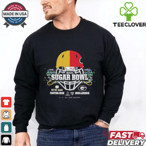 Georgia Bulldogs vs Notre Dame Fighting Irish 2025 Allstate Sugar Bowl Head To Head Helmet T Shirts
